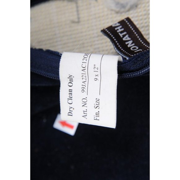 Jonathan Adler Lacoste Pillow 8 x 11 Navy Blue Turquoise Velvet Knit Pouch Sac - Picture 7 of 10